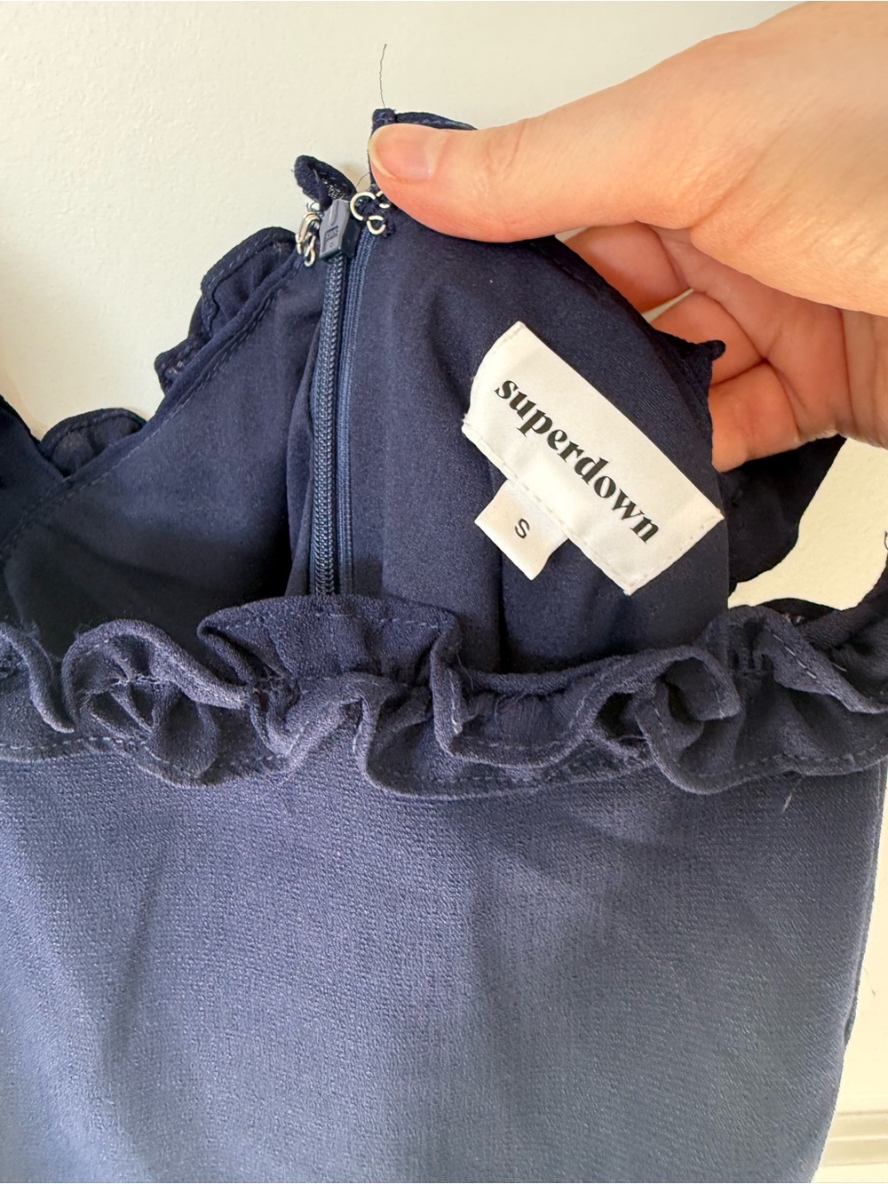 Superdown Mini Ruffle Square Neck Dress Size Small - Picture 4 of 4
